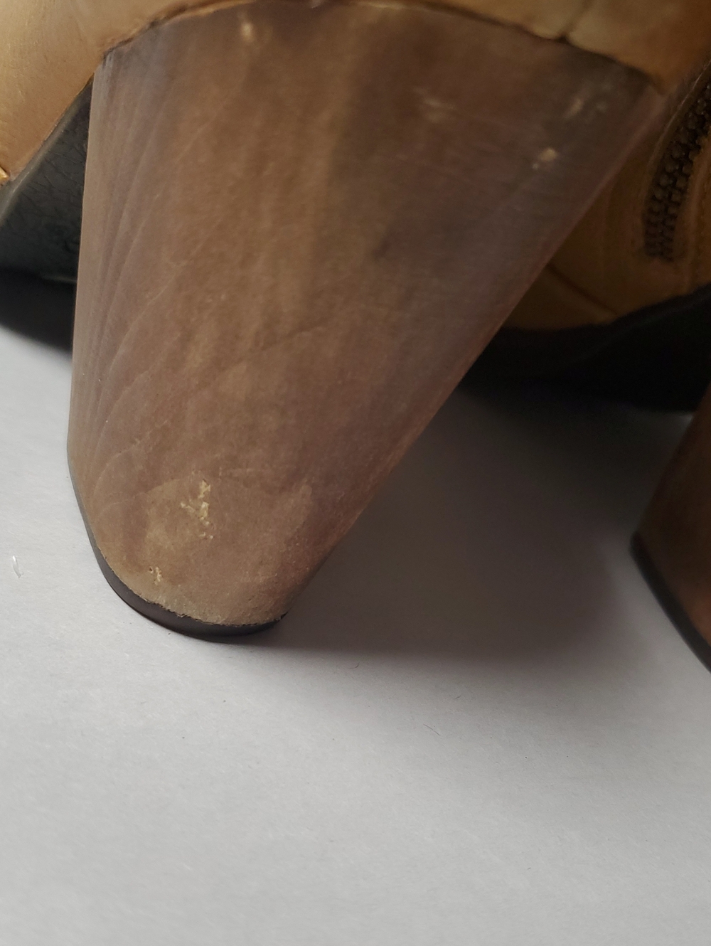 Latigo FRIENDS Tan Leather Block Heel Booties Size 7.5 BoHo 70s Western Romance - Picture 15 of 16